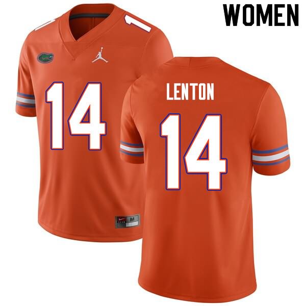 Women's NCAA Florida Gators Quincy Lenton #14 Stitched Authentic Nike Orange College Football Jersey WQM8765CY